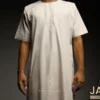 Jubah Pria Premium Hunais Lengan Pendek Jafar Series BEIGE 1 Cream