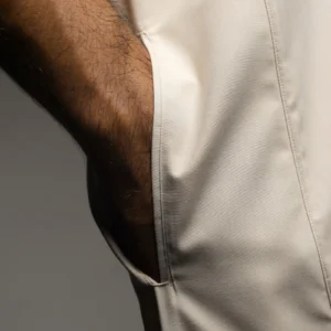 Jubah Pria Premium Hunais Lengan Pendek Jafar Series BEIGE 3 Cream