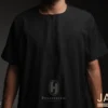 Jubah Pria Premium Hunais Lengan Pendek Jafar Series BLACK 1 Hitam