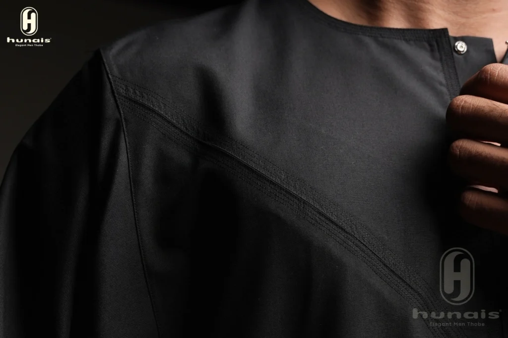 Jubah Pria Premium Hunais Lengan Panjang Jafar Series BLACK 2 Hitam