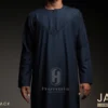 Jubah Pria Premium Hunais Lengan Panjang Jafar Series BLUE BLACK 1 Navy
