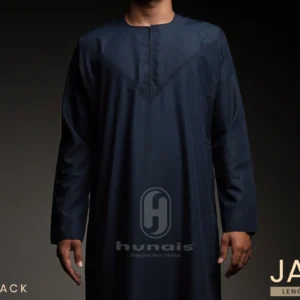 Jubah Pria Premium Hunais Lengan Panjang Jafar Series BLUE BLACK 1 Navy