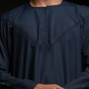 Jubah Pria Premium Hunais Lengan Panjang Jafar Series BLUE BLACK 2 Navy