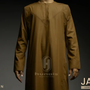 Jubah Pria Premium Hunais Lengan Panjang Jafar Series BROWN 1
