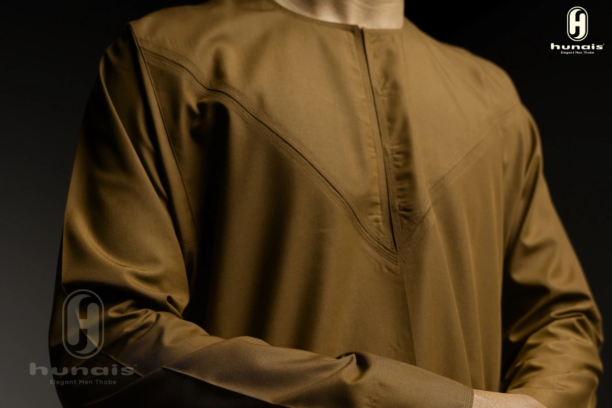 Jubah Pria Premium Hunais Lengan Panjang Jafar Series BROWN 2
