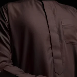 Jubah Pria Premium Hunais SAHL Series Lengan Panjang BROWN 2 Coklat