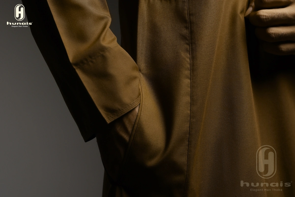 Jubah Pria Premium Hunais Lengan Panjang Jafar Series BROWN 3