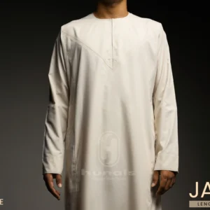 Jubah Pria Premium Hunais Lengan Panjang Jafar Series Beige Cream 1