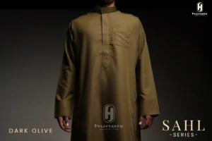 Jubah Pria Premium Hunais SAHL Series Lengan Panjang DARK OLIVE 1 Army