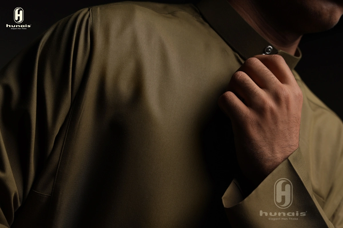 Jubah Pria Premium Hunais SAHL Series Lengan Panjang DARK OLIVE 2 Army