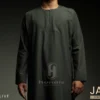 Jubah Pria Premium Hunais Lengan Panjang Jafar Series Dark Olive 2