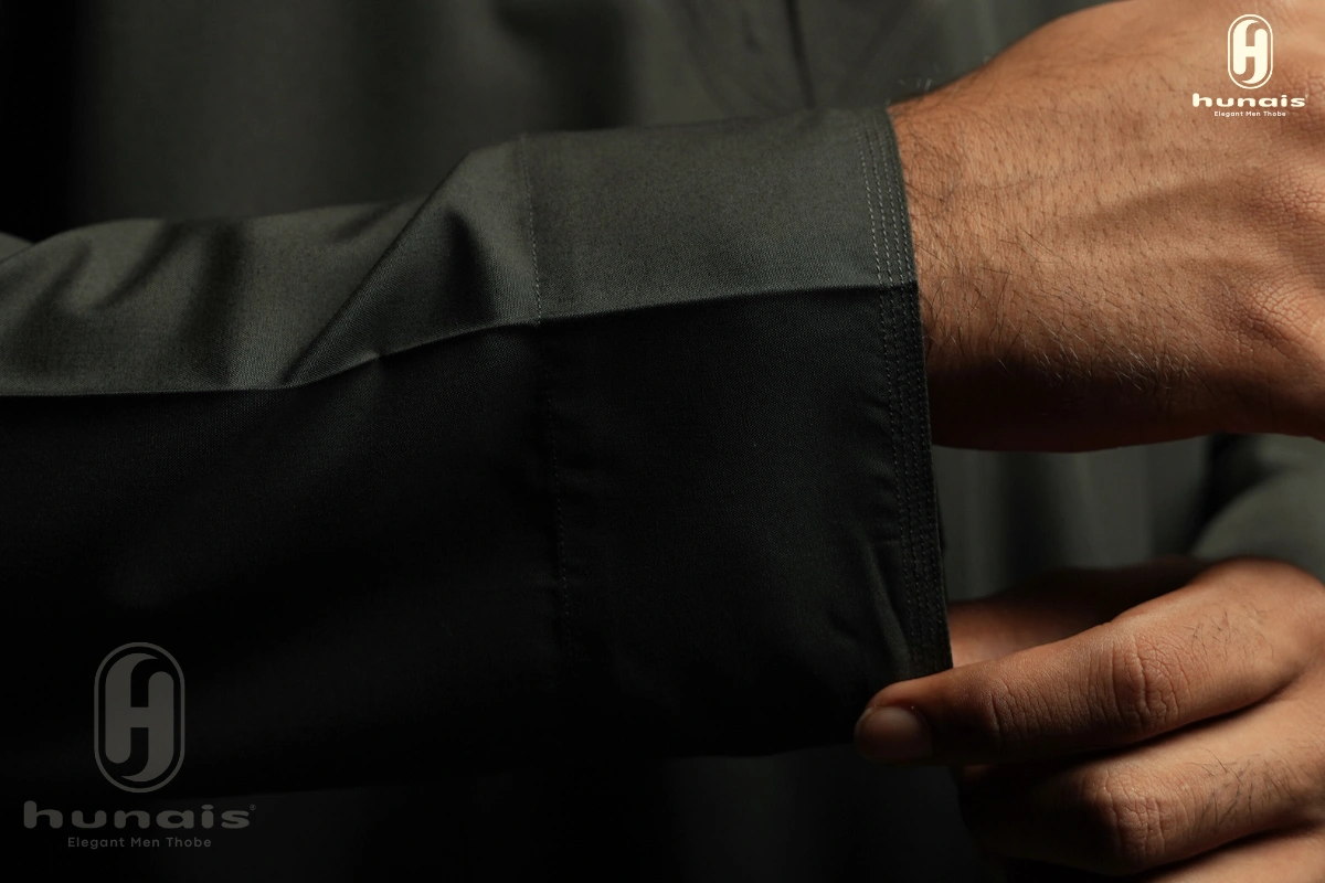 Jubah Pria Premium Hunais Lengan Panjang Jafar Series Dark Olive 3