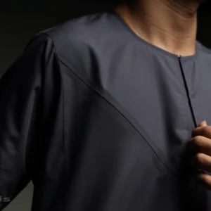 Jubah Pria Premium Hunais Lengan Pendek Jafar Series GREY STONE 2