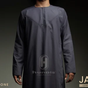 Jubah Pria Premium Hunais Lengan Panjang Jafar Series Grey Stone 1 slim fit