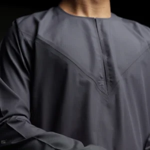 Jubah Pria Premium Hunais Lengan Panjang Jafar Series Grey Stone 2