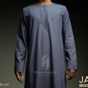 Jubah Pria Premium Hunais Lengan panjang Jafar Series Indigo 1
