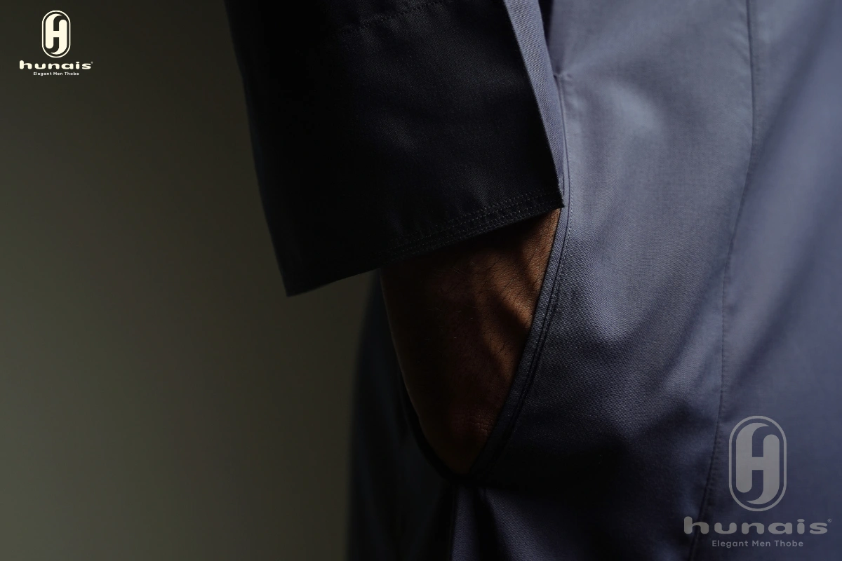 Jubah Pria Premium Hunais Lengan panjang Jafar Series Indigo 3 Panjang
