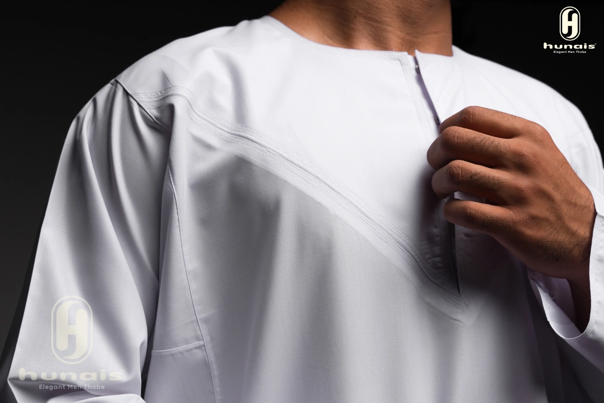 Jubah Pria Premium Hunais Lengan panjang Jafar Series Putih WHITE 2