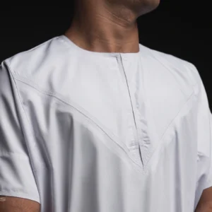 Jubah Pria Premium Hunais Lengan Pendek Jafar Series Putih 2 white